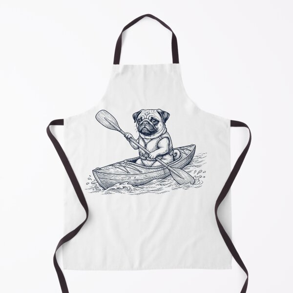 Item preview, Vintage Pug Kayaking Water Sports Dog Lover designed and sold by DoodleTortle.