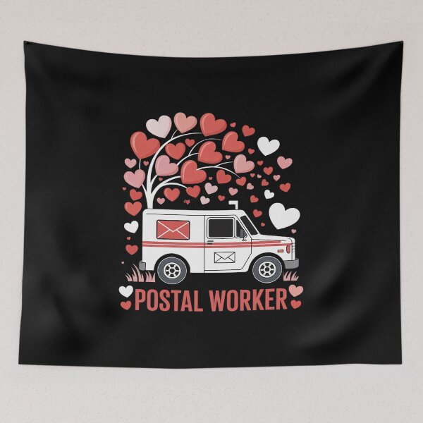 Item preview, Postal Worker Valentine's Day Postal Truck Mailman designed and sold by RonnasJackson.