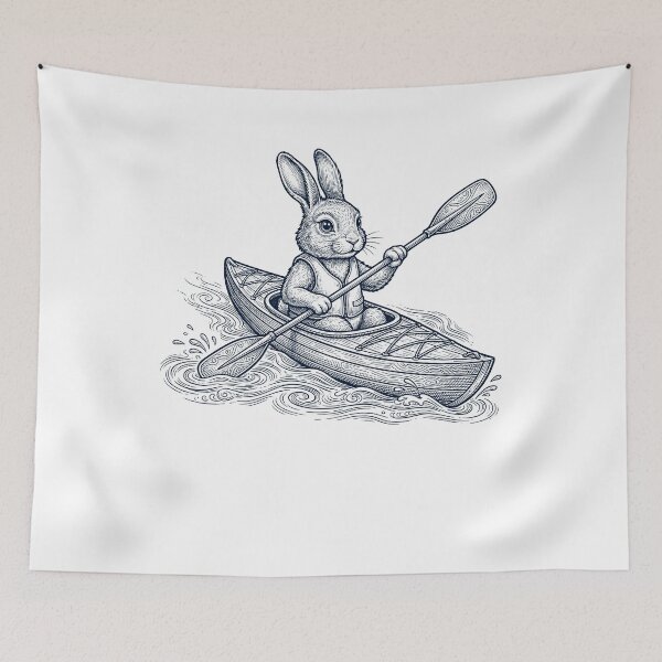 Item preview, Vintage Rabbit Kayaking Water Sports Animal Lover designed and sold by DoodleTortle.