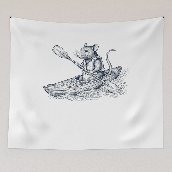 Item preview, Vintage Rat Kayaking Water Sports Animal Lover designed and sold by DoodleTortle.