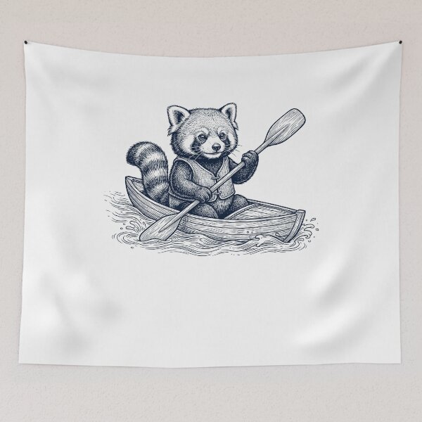 Item preview, Vintage Red Panda Kayaking Water Sports Animal Lover designed and sold by DoodleTortle.