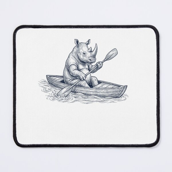 Item preview, Vintage Rhino Kayaking Water Sports Animal Lover designed and sold by DoodleTortle.