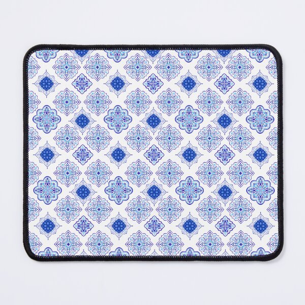 Item preview, Abstract Blue and White Moroccan Geometric Tile Pattern designed and sold by CreativeCanvas8.