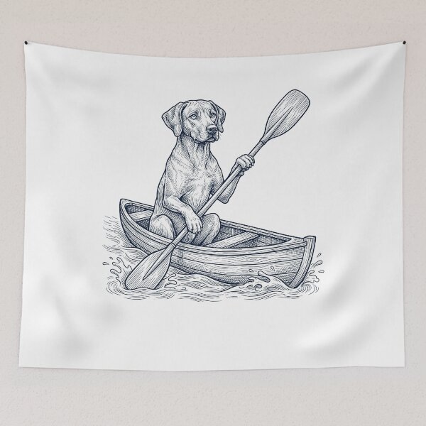 Item preview, Vintage Rhodesian Ridgeback Kayaking Water Sports Dog Lover designed and sold by DoodleTortle.