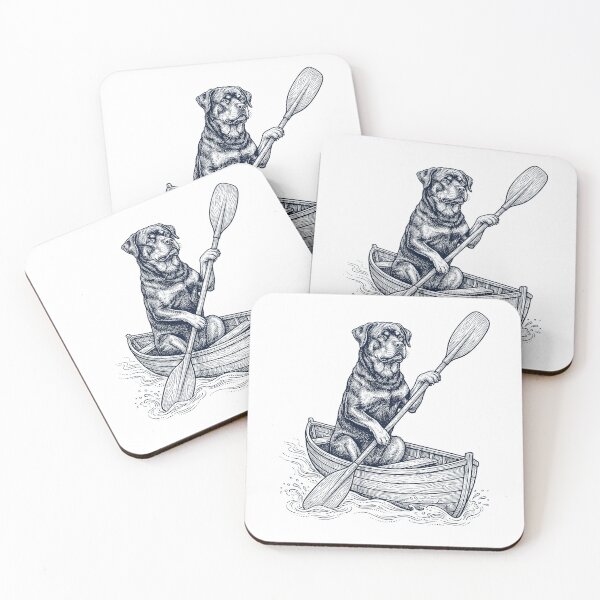 Item preview, Vintage Rottweiler Kayaking Water Sports Dog Lover designed and sold by DoodleTortle.