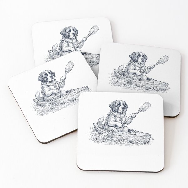 Item preview, Vintage Saint Bernard Kayaking Water Sports Dog Lover designed and sold by DoodleTortle.