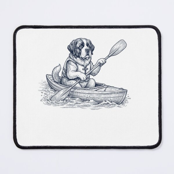 Item preview, Vintage Saint Bernard Kayaking Water Sports Dog Lover designed and sold by DoodleTortle.