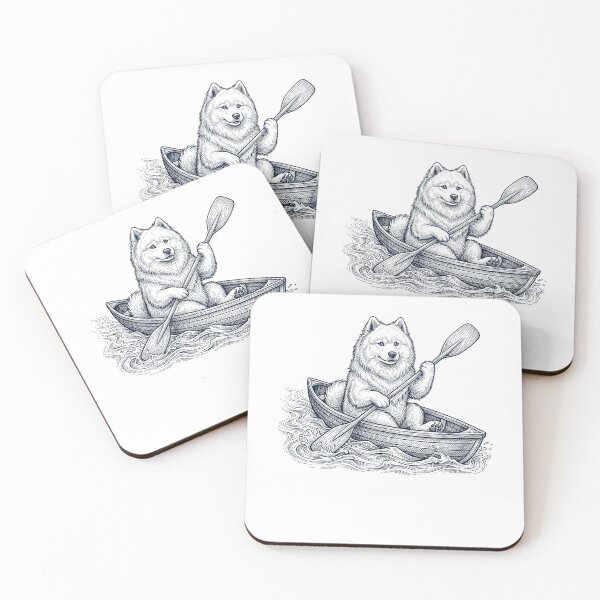 Item preview, Vintage Samoyed Kayaking Water Sports Dog Lover designed and sold by DoodleTortle.