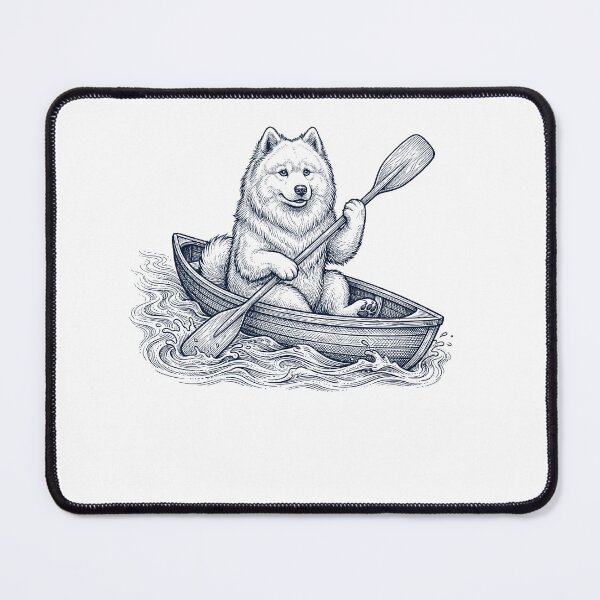 Item preview, Vintage Samoyed Kayaking Water Sports Dog Lover designed and sold by DoodleTortle.