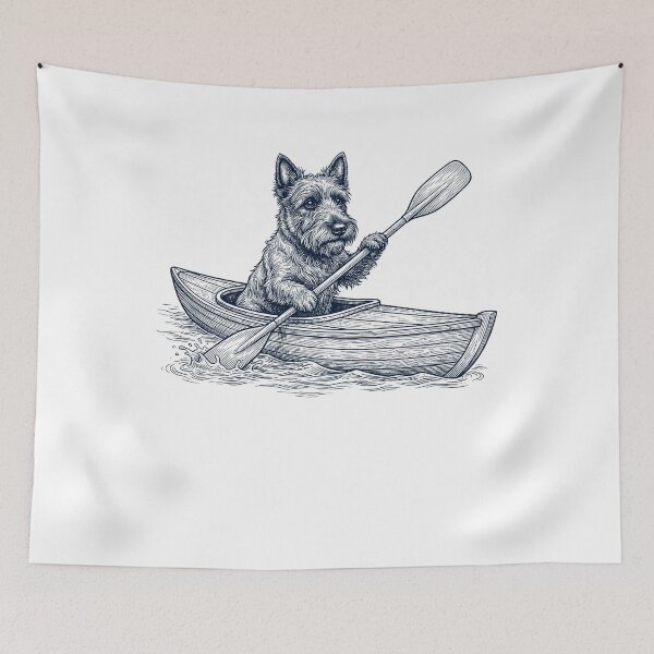Item preview, Vintage Scottish Terrier Kayaking Water Sports Dog Lover designed and sold by DoodleTortle.