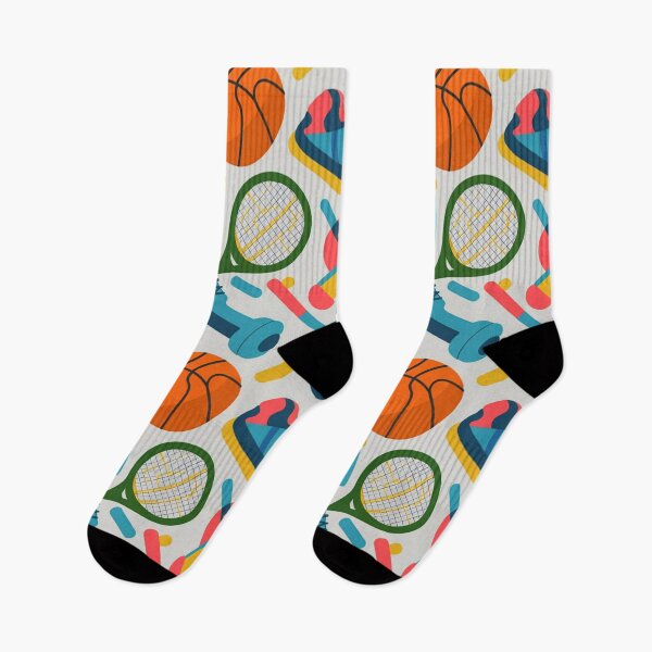 Item preview, Vibrant Sports Seamless Pattern – Sneakers, Dumbbells, Basketballs & Tennis Rackets designed and sold by Midnight Veil Designs.