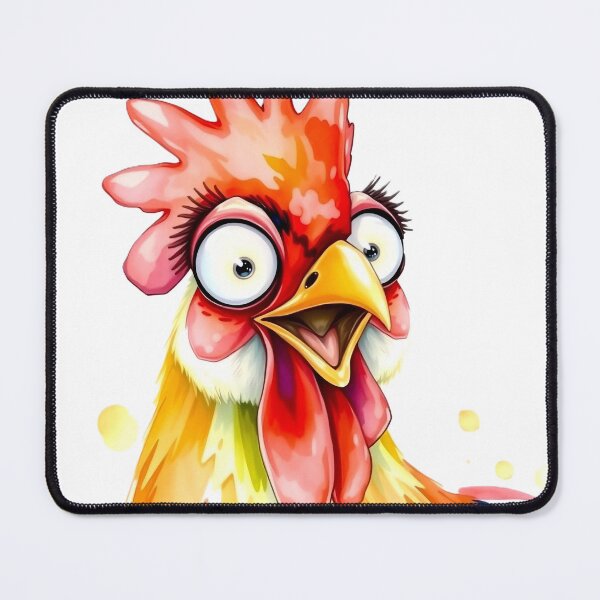 Item preview, Surprised rooster designed and sold by Serene Strokes Art.