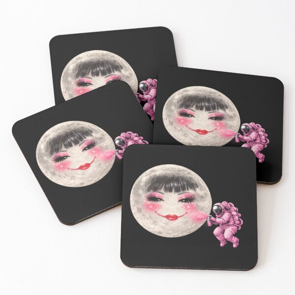 Item preview, Glamorous Moon Makeup - Pink Space Astronaut Graffiti designed and sold by Urban-InkStudio.