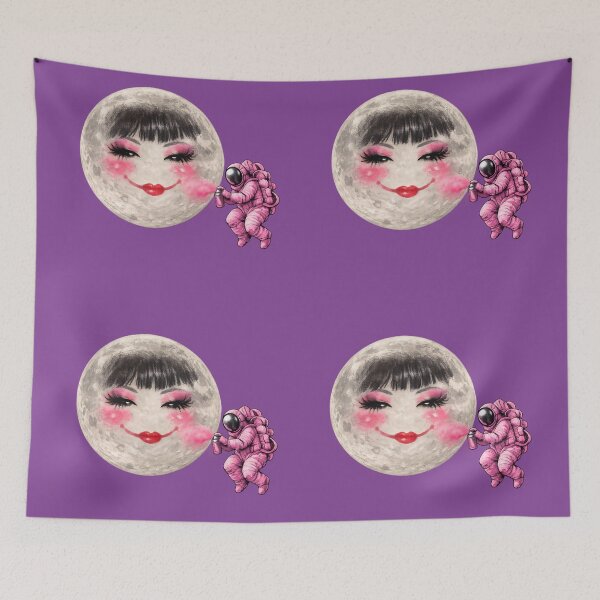 Item preview, Glamorous Moon Makeup - Pink Space Astronaut Graffiti designed and sold by Urban-InkStudio.