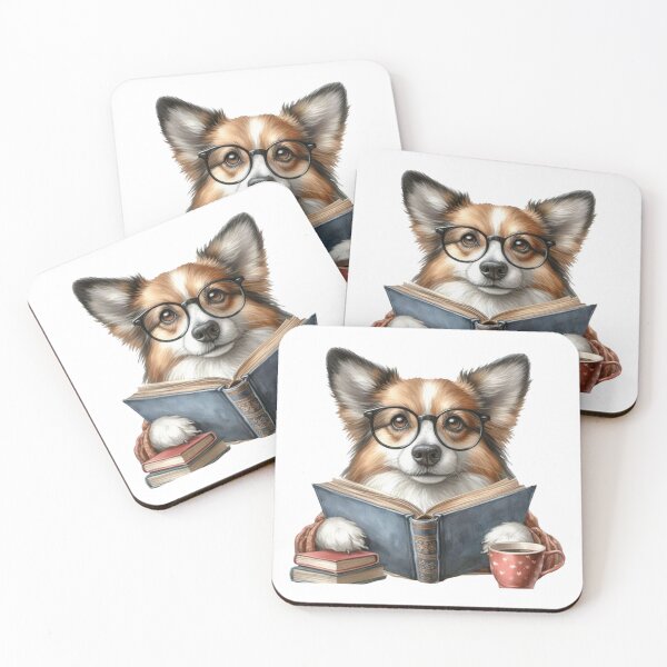Item preview, Smart Corgi Reading Book with Coffee designed and sold by KrisGraphic45.