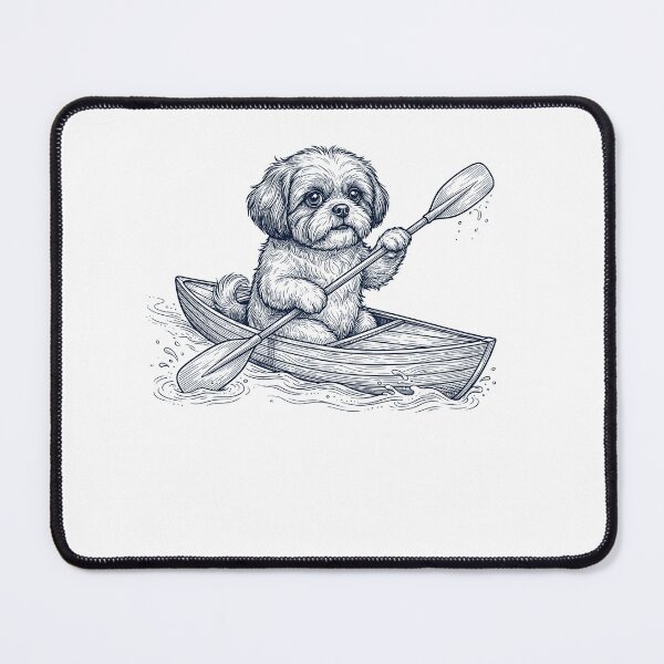 Item preview, Vintage Shih Tzu Kayaking Water Sports Dog Lover designed and sold by DoodleTortle.