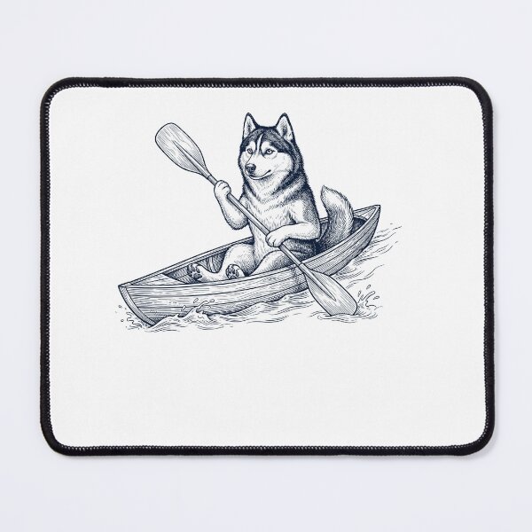 Item preview, Vintage Siberian Husky Kayaking Water Sports Dog Lover designed and sold by DoodleTortle.