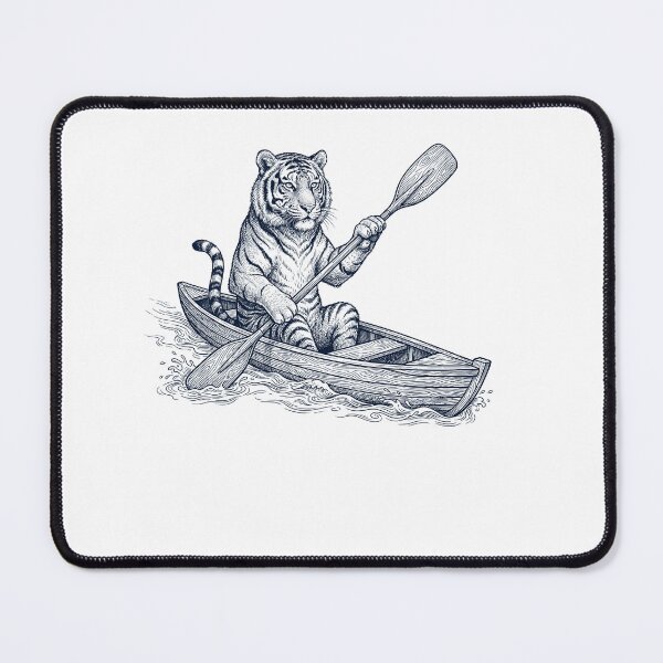 Item preview, Vintage Tiger Kayaking Water Sports Animal Lover designed and sold by DoodleTortle.