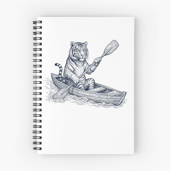 Item preview, Vintage Tiger Kayaking Water Sports Animal Lover designed and sold by DoodleTortle.