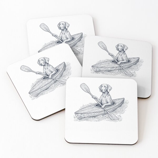 Item preview, Vintage Weimaraner Kayaking Water Sports Dog Lover designed and sold by DoodleTortle.