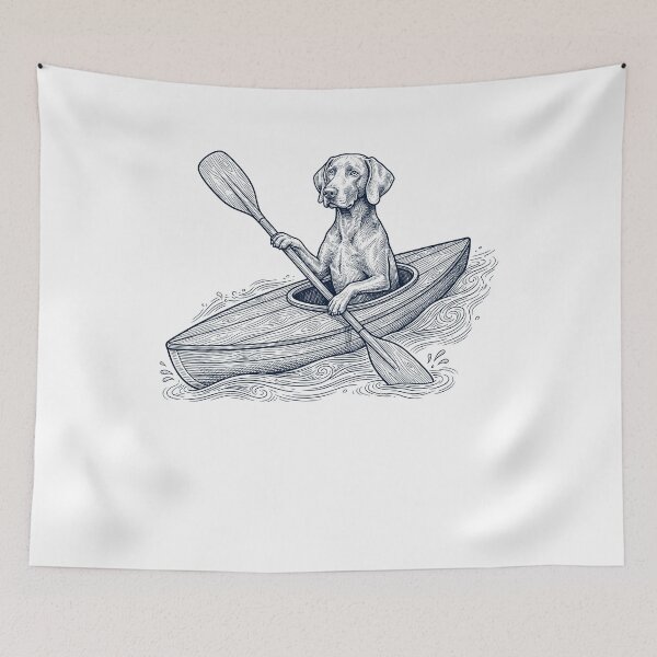 Item preview, Vintage Weimaraner Kayaking Water Sports Dog Lover designed and sold by DoodleTortle.