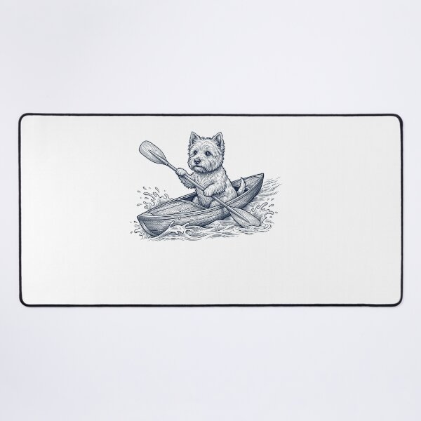 Item preview, Vintage West Highland White Terrier Kayaking Water Sports Dog Lover designed and sold by DoodleTortle.