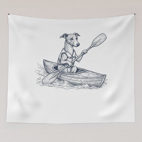 Item preview, Vintage Whippet Kayaking Water Sports Dog Lover designed and sold by DoodleTortle.