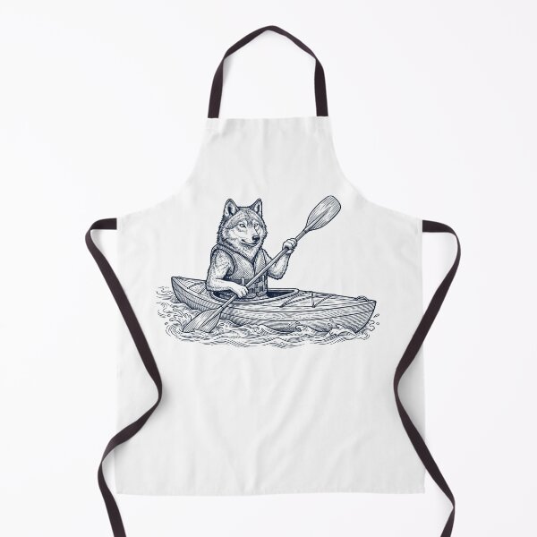 Item preview, Vintage Wolf Kayaking Water Sports Animal Lover designed and sold by DoodleTortle.