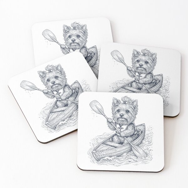 Item preview, Vintage Yorkshire Terrier Kayaking Water Sports Dog Lover designed and sold by DoodleTortle.