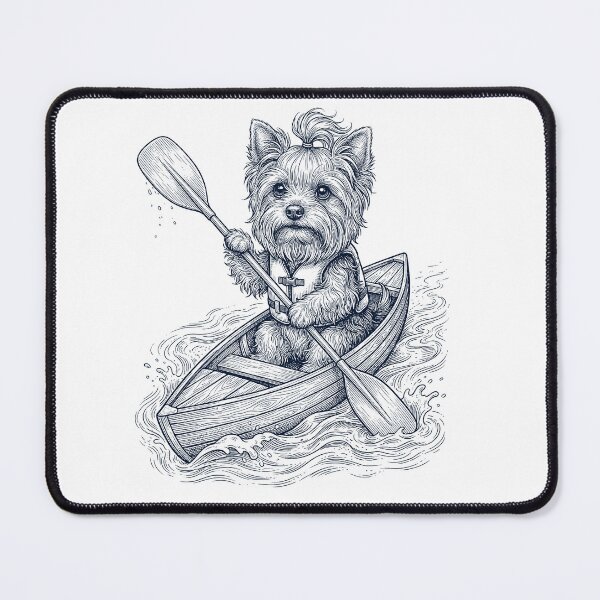 Item preview, Vintage Yorkshire Terrier Kayaking Water Sports Dog Lover designed and sold by DoodleTortle.