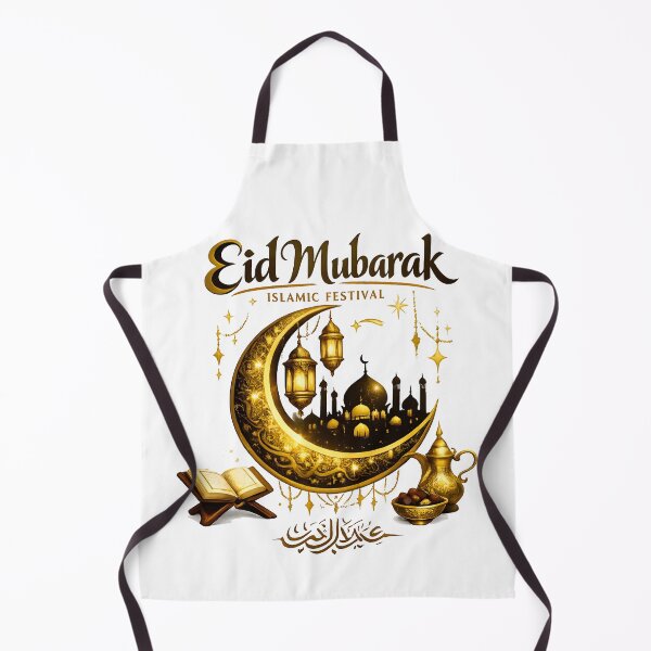 Item preview, Eid Mubarak Luxury Islamic Art T-Shirt Golden Crescent Moon Ramadan Kareem Design designed and sold by Nixora.
