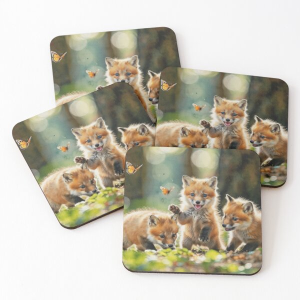 Item preview, Cute Fox Cubs in the Forest designed and sold by Kirrindy Designs.