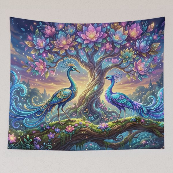 Item preview, Luminous peacocks in the magic garden designed and sold by Sigtrix.