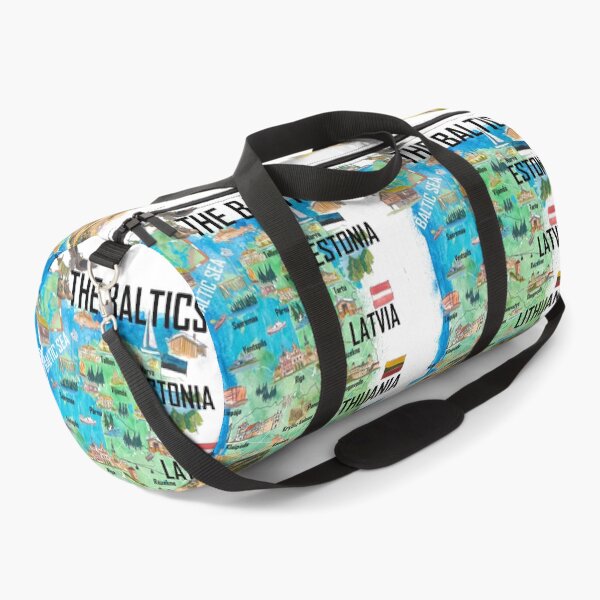 Item preview, Baltic States Illustrated Travel Map Estonia Latvia Lithuania designed and sold by artshop77.