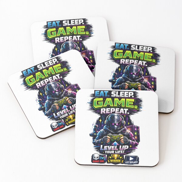 Item preview, Eat Sleep Game Repeat Gamer T-Shirt  Futuristic Gaming Controller Neon Design designed and sold by Nixora.