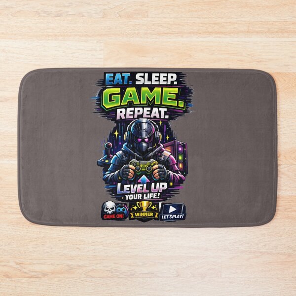 Item preview, Eat Sleep Game Repeat Gamer T-Shirt  Futuristic Gaming Controller Neon Design designed and sold by Nixora.