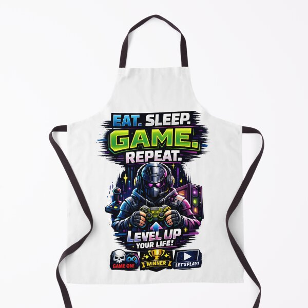 Item preview, Eat Sleep Game Repeat Gamer T-Shirt Futuristic Gaming Controller Neon Design designed and sold by Nixora.