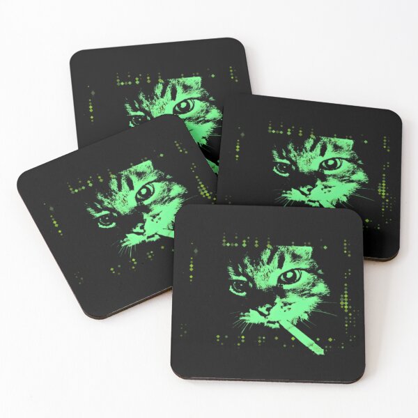 Item preview, Neon Green Cat Cyberpunk designed and sold by BOYSMHS2000.