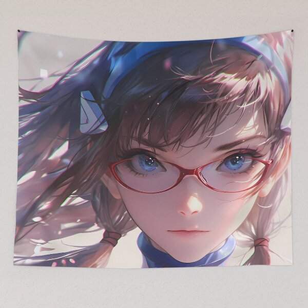 Item preview, Mari Makinami Neon Genesis Evangelion Red Glasses Close Up Focus designed and sold by 108Recordings.