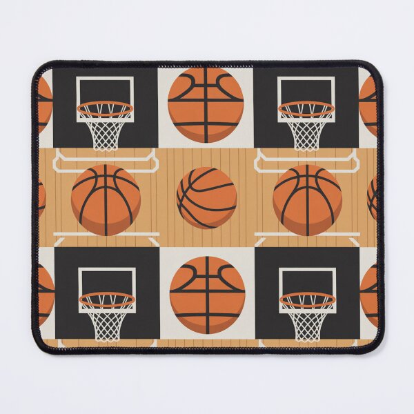 Item preview, Basketball Court Seamless Pattern – Hoops, Backboards & Basketballs designed and sold by Midnight Veil Designs.