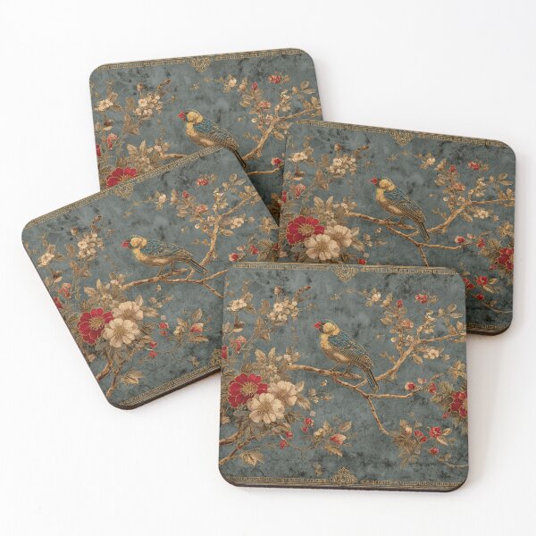 Item preview, Goldfinch Silk Flowers Birds Gentle Chinese Art Wallpaper designed and sold by GrinGalore.