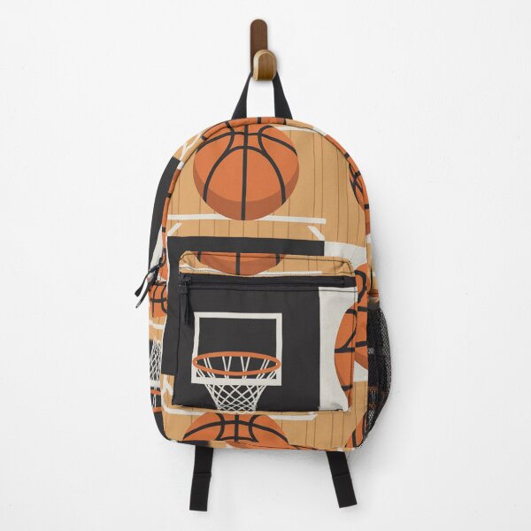 Item preview, Basketball Court Seamless Pattern – Hoops, Backboards & Basketballs designed and sold by Midnight Veil Designs.