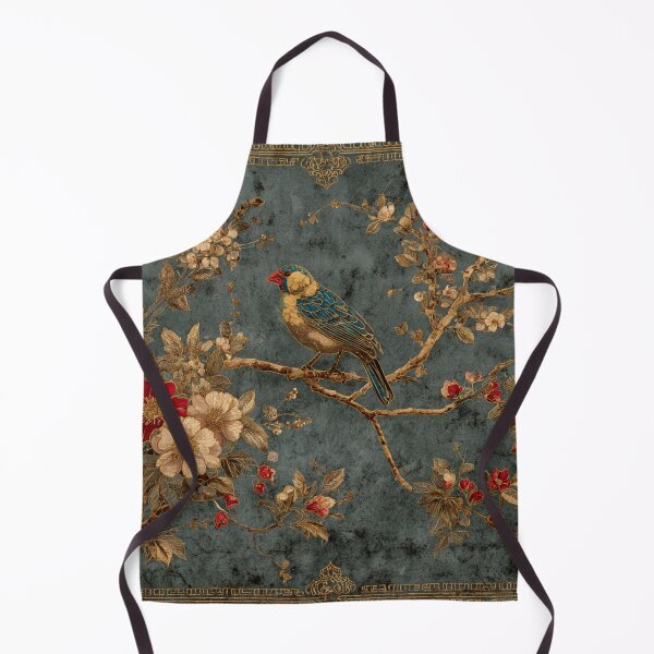Item preview, Goldfinch Silk Flowers Birds Gentle Chinese Art Wallpaper designed and sold by GrinGalore.