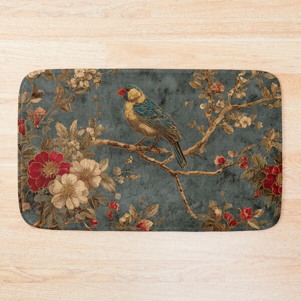 Item preview, Goldfinch Silk Flowers Birds Gentle Chinese Art Wallpaper designed and sold by GrinGalore.