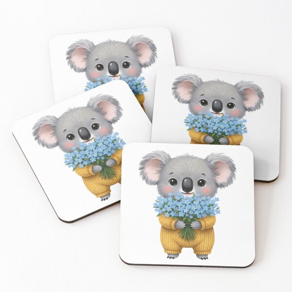 Item preview, Baby Koala with Blue Flowers designed and sold by Teeny Quities.