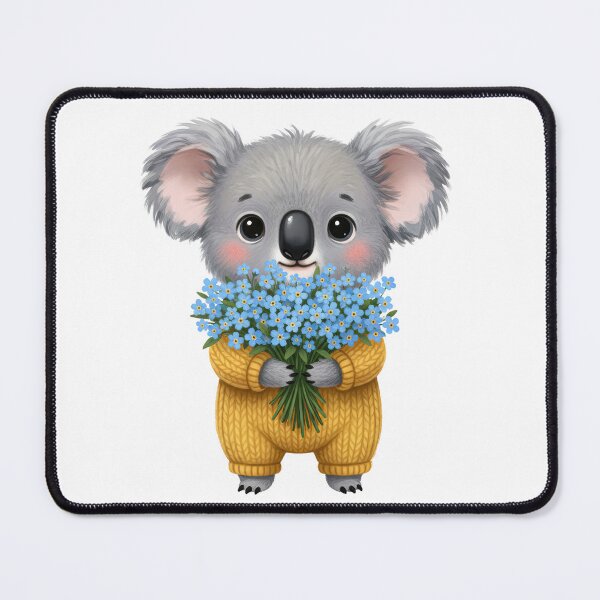 Item preview, Baby Koala with Blue Flowers designed and sold by Teeny Quities.