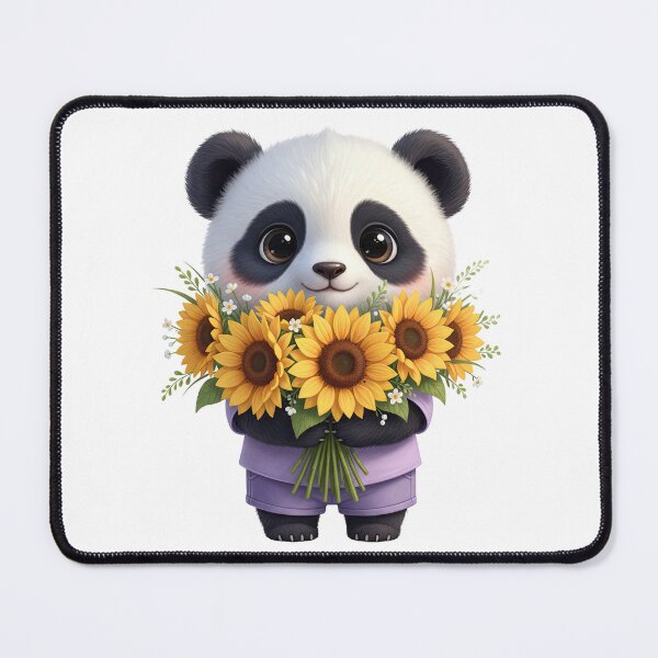 Item preview, Baby Panda with Yellow Sunflowers designed and sold by Teeny Quities.