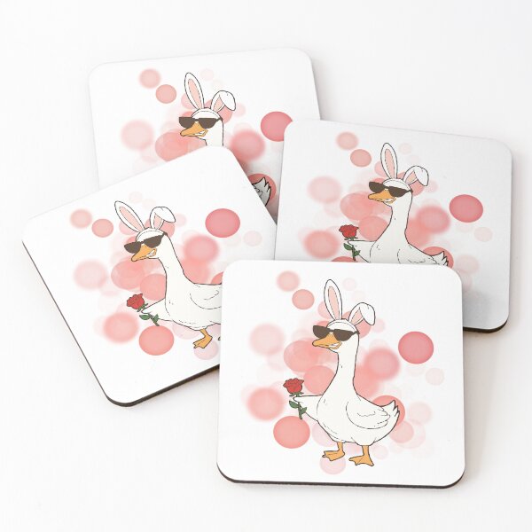 Item preview, Duck with Bunny Ears Holding a Rose - Funny Illustration designed and sold by iamKRUK.