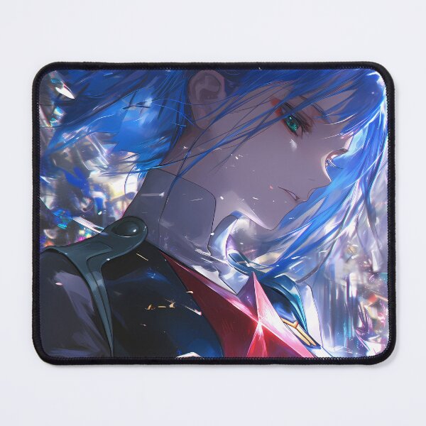 Item preview, Ichigo Darling In The Franxx Blue Hair Mecha Profile Portrait designed and sold by 108Recordings.