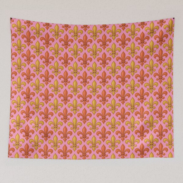 Item preview, Pink Orange Yellow Fleur-de-lis Design designed and sold by PatternTitan.